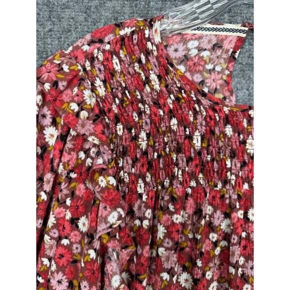 NEW Knox Rose Boho Floral Smocked Peasant Top Medium Long Sleeve Blouse Ruffle - Picture 7 of 12